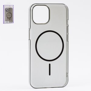 Чехол Fully PC MagSafe для iPhone 14, черный, прозрачный, магнитный, пластик