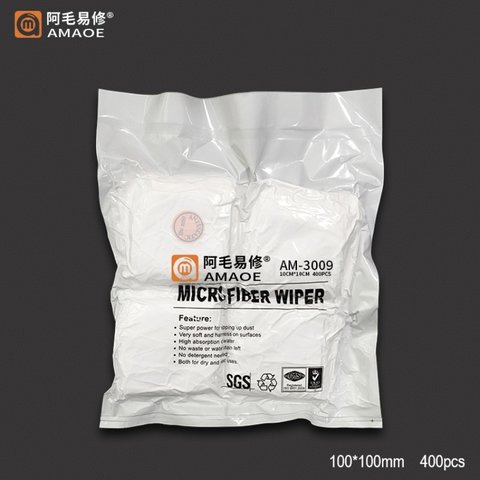 Салфетка из микрофибры Amaoe AM 3009, для устранения пыли и отпечатков, 400 шт., 100*100 мм