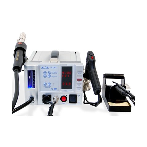 Lead Free Hot Air Soldering Station AOYUE 2702 with Soldering Gun